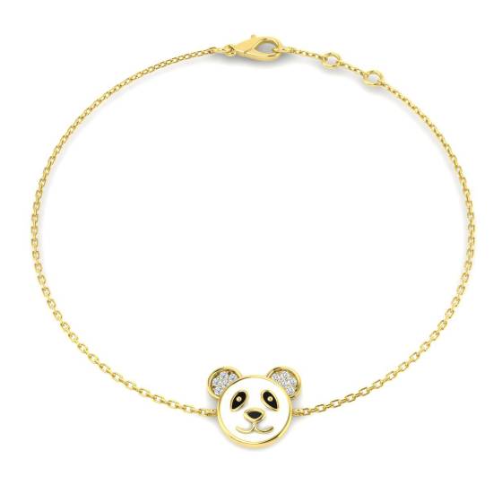 0.13ct SI2/G Round cut Natural Diamond Fancy Bracelet in 9k Yellow Gold