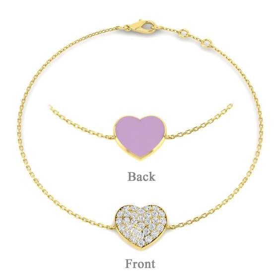 0.42ct SI2/G Round cut Natural Diamond Fancy Bracelet in 9k Yellow Gold