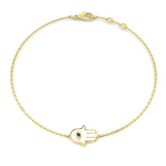 0.07ct SI2/G Round cut Natural Diamond Fancy Bracelet in 9k Yellow Gold