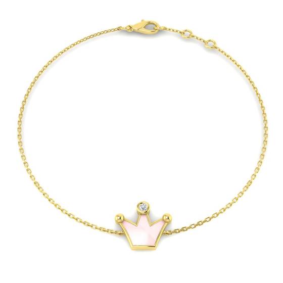 0.10ct SI2/G Round cut Natural Diamond Fancy Bracelet in 9k Yellow Gold