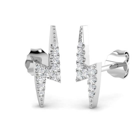 0.09ct SI2/G Round cut Natural Diamond Cluster Earrings in 9k White Gold
