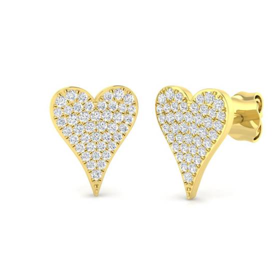 0.26ct SI2/G Round cut Natural Diamond Cluster Earrings in 9k Yellow Gold