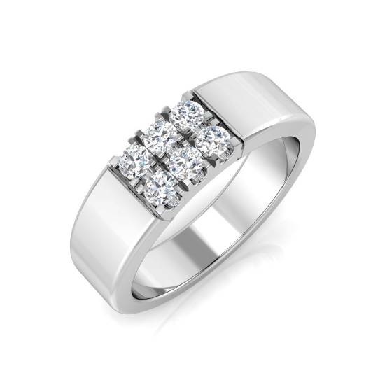 0.31ct SI1/G Round cut Natural Diamond Ring in 18k White Gold