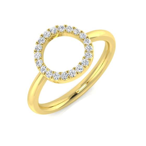 0.12ct SI2/G Round cut Natural Diamond Cluster Ring in 9k Yellow Gold
