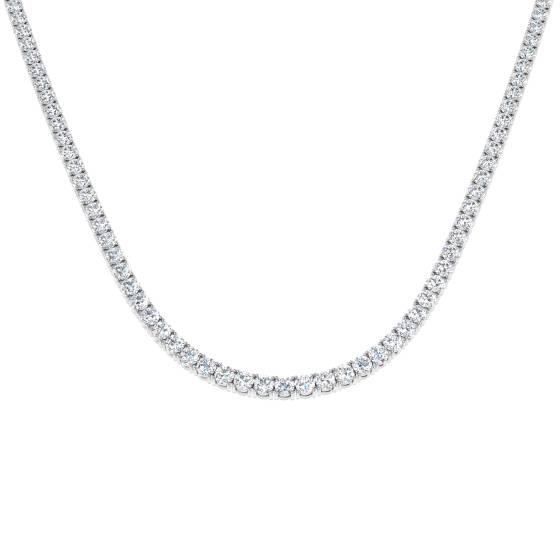 18.20ct VS/F Round cut Lab Grown Diamond Tennis Necklace in 9k White Gold