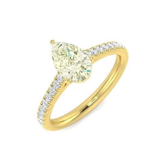 1.62ct SI2/G Pear cut Multi Sapphire Gemstone Ring in 18k Yellow Gold