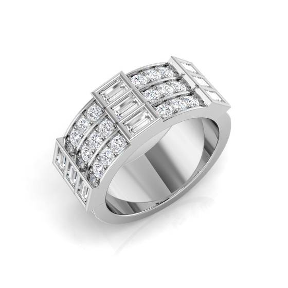 1.33ct SI1/G Round cut Natural Diamond Designer Ring in 9k White Gold