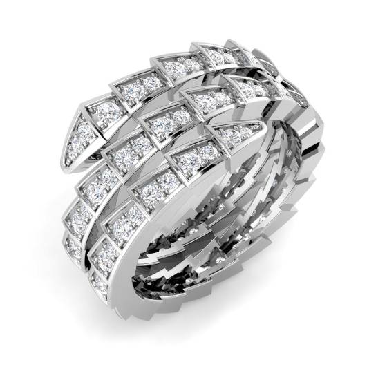 1.04ct SI2/G Round cut Natural Diamond Designer Ring in 9k White Gold