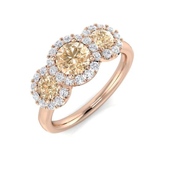 1.25ct I1/G Round cut Morganite Gemstone Ring in 9k Rose Gold