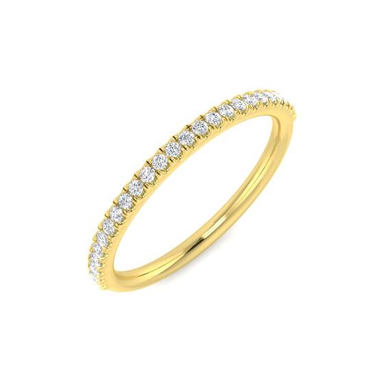 0.15ct I1/G Round cut Natural Diamond Half Eternity Ring in 9k Yellow Gold