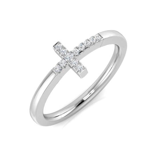 0.06ct SI2/G Round cut Natural Diamond Cluster Ring in 9k White Gold