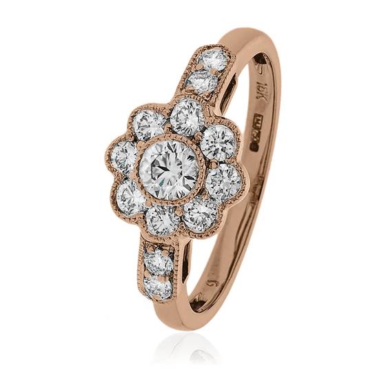 0.45ct VS/E-F Round Cluster Natural Diamond Ring