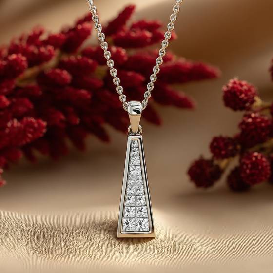 Modern Princess Diamond Pendant
