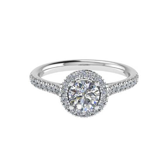 1.43ct I1/H Round Natural Diamond Halo Ring