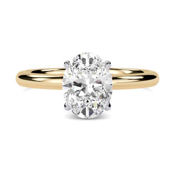 GIA Certified 1.10ct VS1/D Oval Diamond Hidden Halo Ring