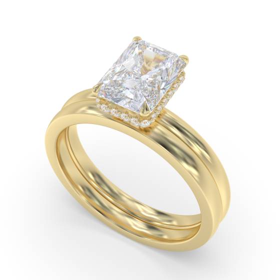 Radiant Diamond Hidden Halo Ring