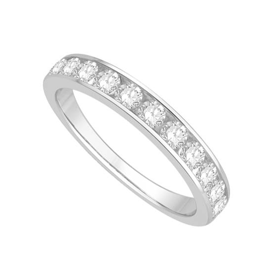 0.40ct VS/E-F Round cut Natural Diamonds Half Eternity Ring