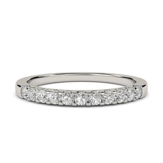 0.30ct VS/E-F Round Cut Natural Diamond Half Eternity Ring