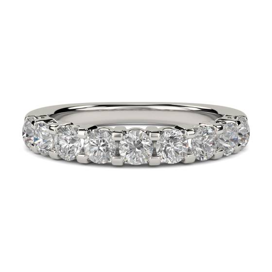 1.00ct VS/E-F Round cut Natural Diamonds Claw Set Half Eternity Ring