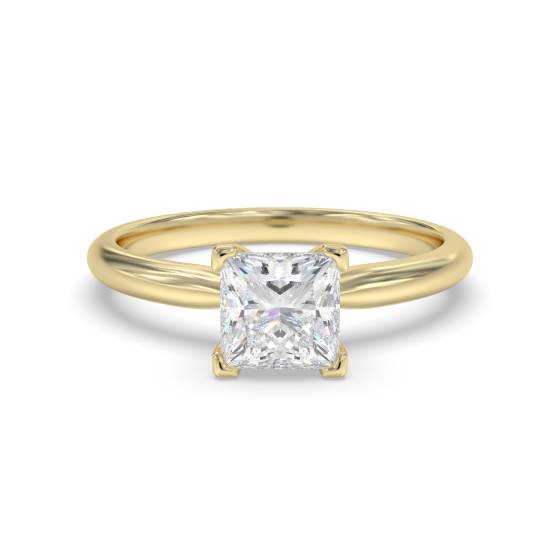 0.50ct SI1/E Princess Cut Natural Diamond Solitaire Ring
