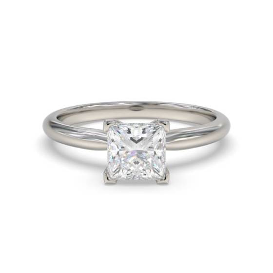 2.01ct SI2/F Princess Cut Natural Diamond Solitaire Ring