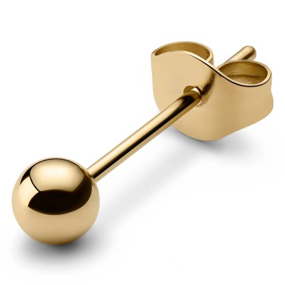 4mm Gold Ball Tipped Single Stud Earring