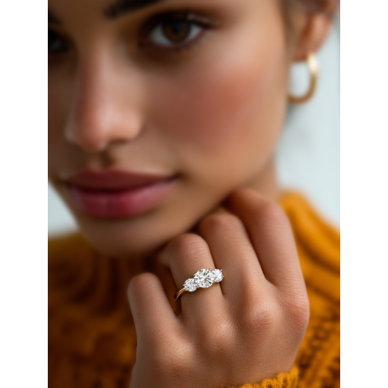 Traditional Round Diamond Trilogy Ring