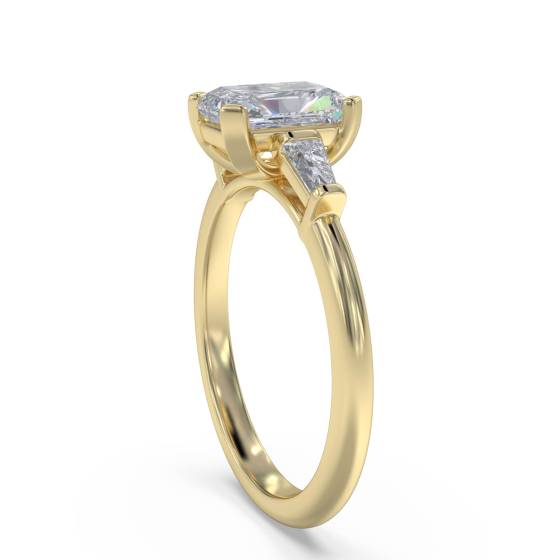 Classic Radiant and Princess Diamond Trilogy Ring