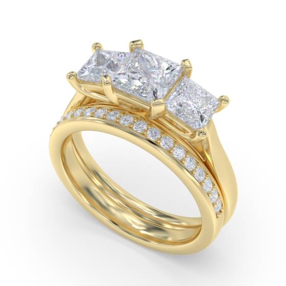 Traditional Princess Diamond Trilogy Ring