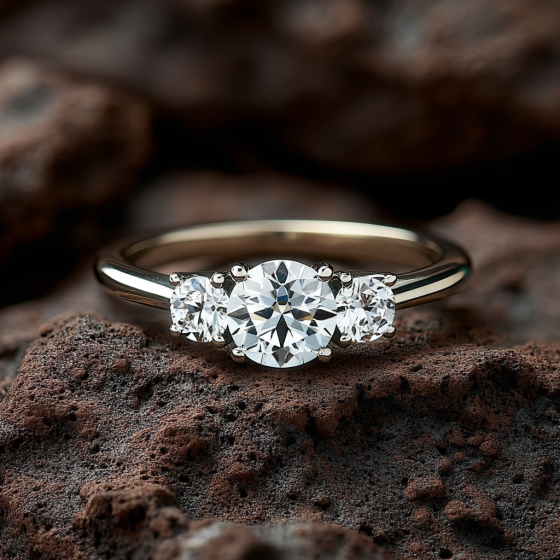 Lavish Round Diamond Trilogy Ring