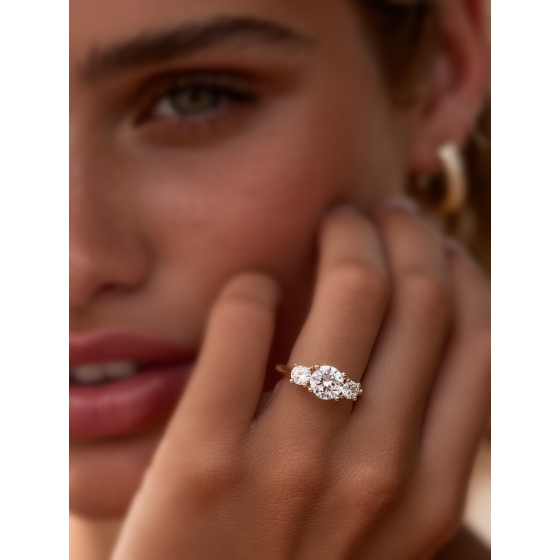 Lavish Round Diamond Trilogy Ring