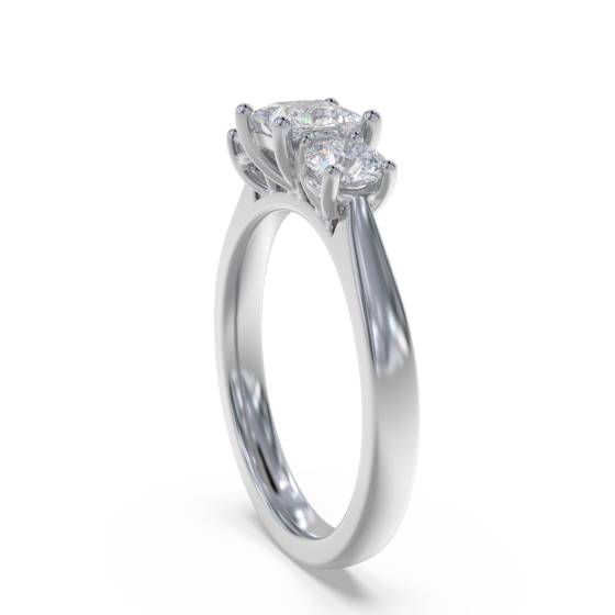 Stylish Princess & Round Diamond Trilogy Ring