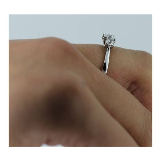 Stylish Princess & Round Diamond Trilogy Ring