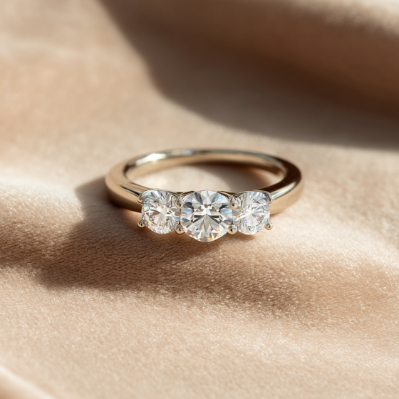 Traditional Round Diamond Trilogy Ring