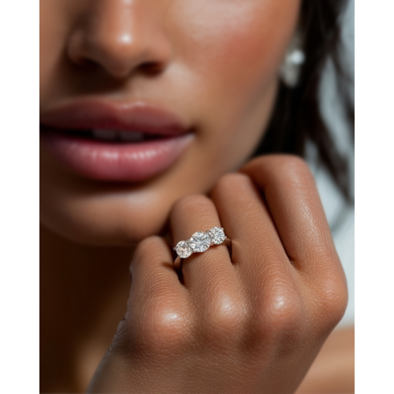 0.35ct Traditional Round Diamond Trilogy Ring