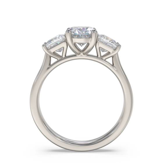 Traditional Oval and Princess Diamond Trilogy Ring