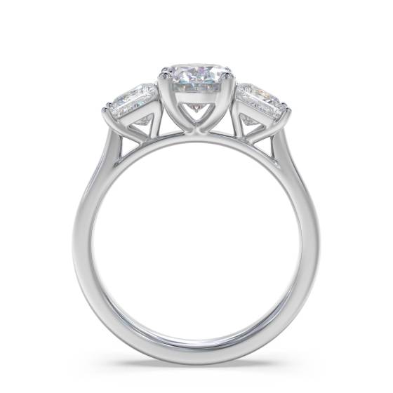 Traditional Oval and Princess Diamond Trilogy Ring