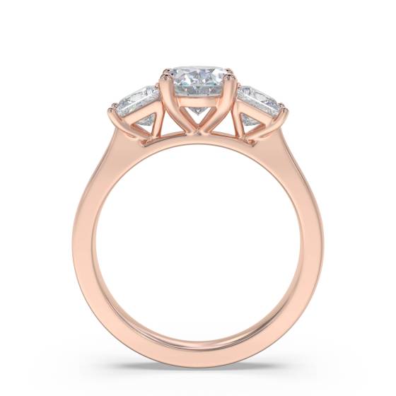 Traditional Oval and Princess Diamond Trilogy Ring