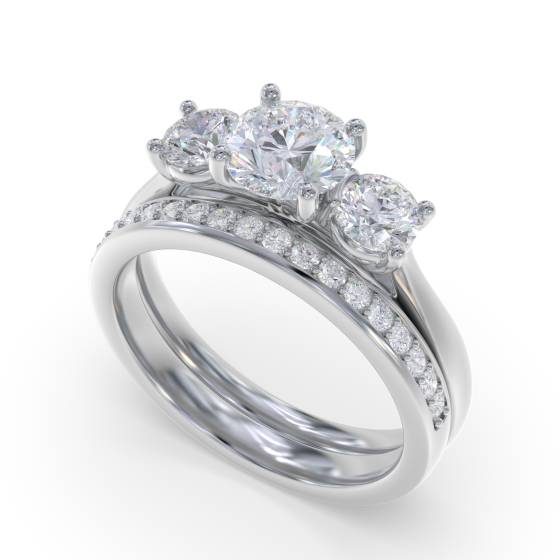 Lavish Round Diamond Trilogy Ring