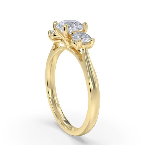 Lavish Round Diamond Trilogy Ring