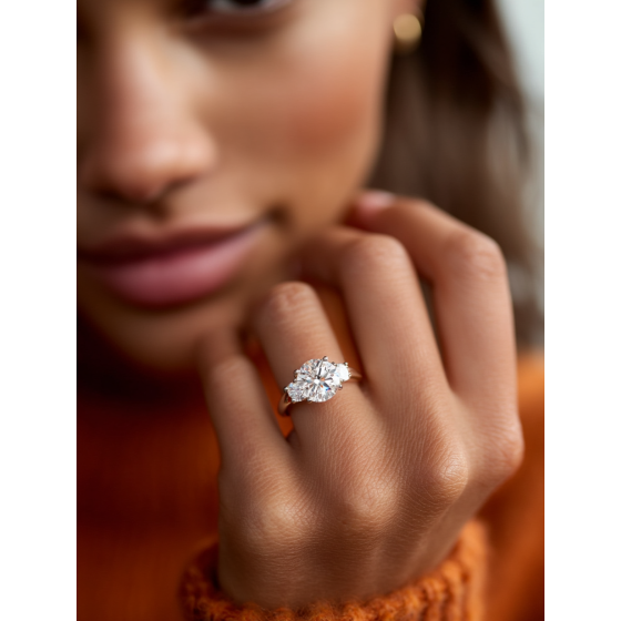 Unique Loop Round Diamond Trilogy Ring