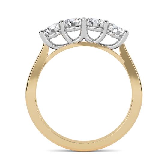 1.80ct VVS1/E Round Cut Natural Diamond 4 Stone Ring