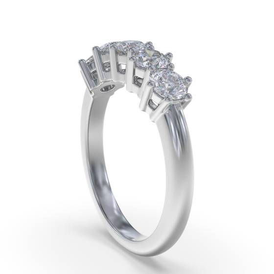 1.00ct VS/F-G Round Natural Diamond 5 Stone Ring