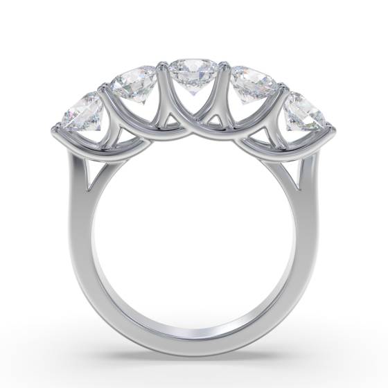 1.00ct VS2/G 5 Stone Round Labgrown Diamond Half Eternity Ring