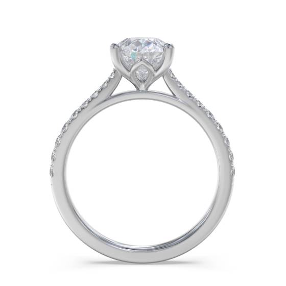 Pear Diamond Shoulder Set Ring