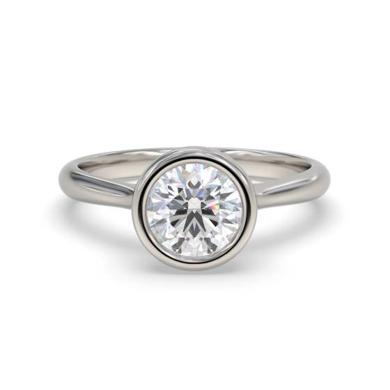 Round Diamond Bezel Set Solitaire Ring