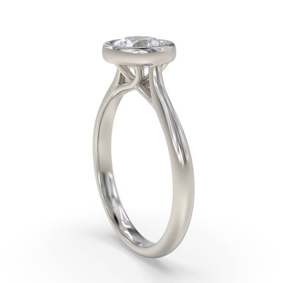 Round Diamond Bezel Set Solitaire Ring