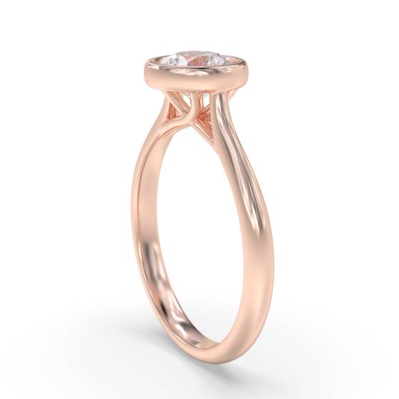 Round Diamond Bezel Set Solitaire Ring