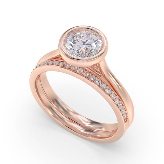 Round Diamond Bezel Set Solitaire Ring