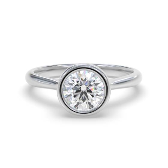 Round Diamond Bezel Set Solitaire Ring